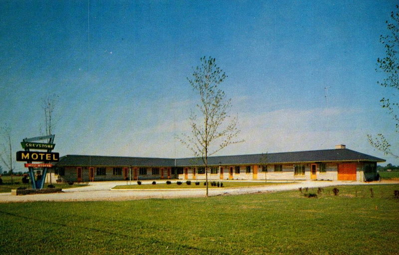 Greystone Motel - Old Postcard